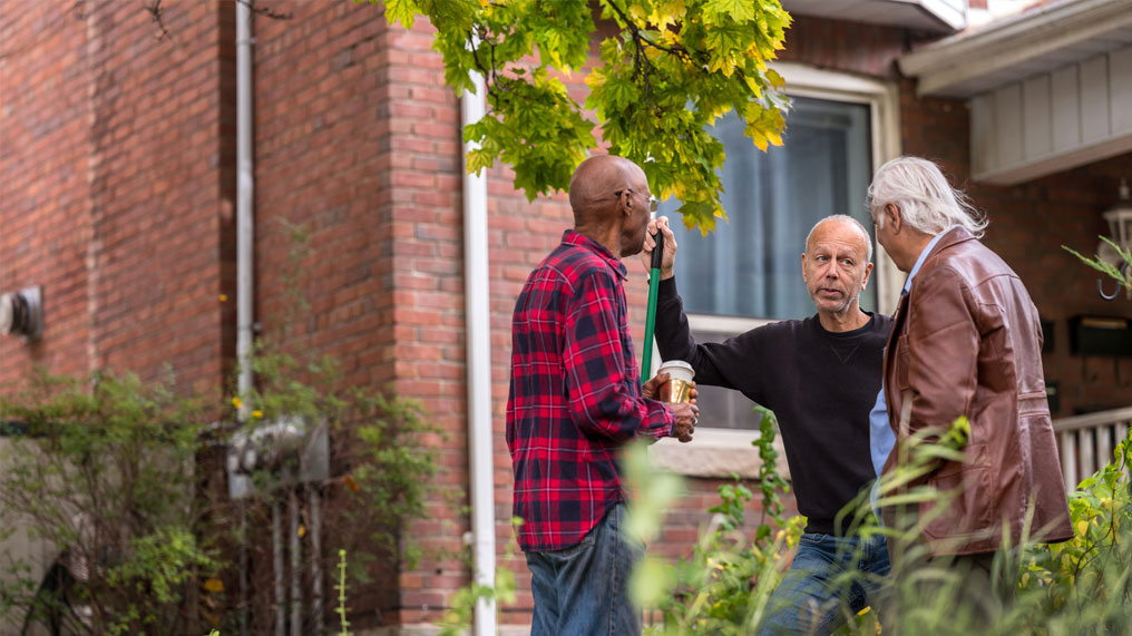 Neighbours discuss the issues.